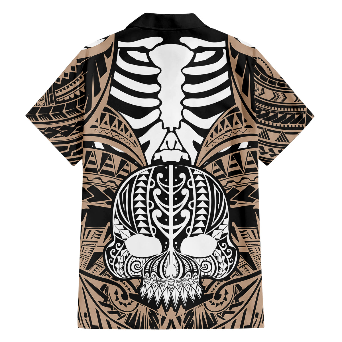 personalised-polynesia-skull-hawaiian-shirt-with-boars-tusk-gold-arty-vibe