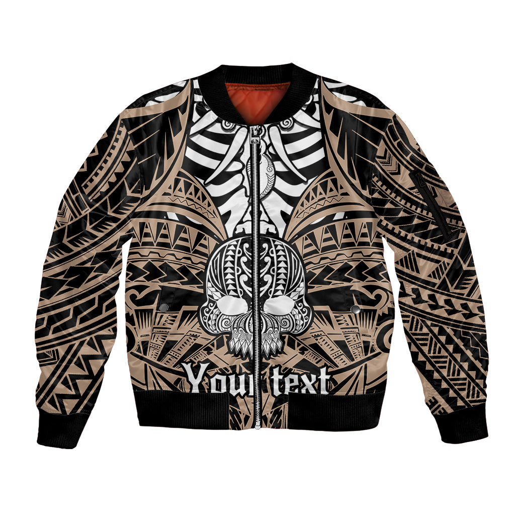personalised-polynesia-skull-sleeve-zip-bomber-jacket-with-boars-tusk-gold-arty-vibe