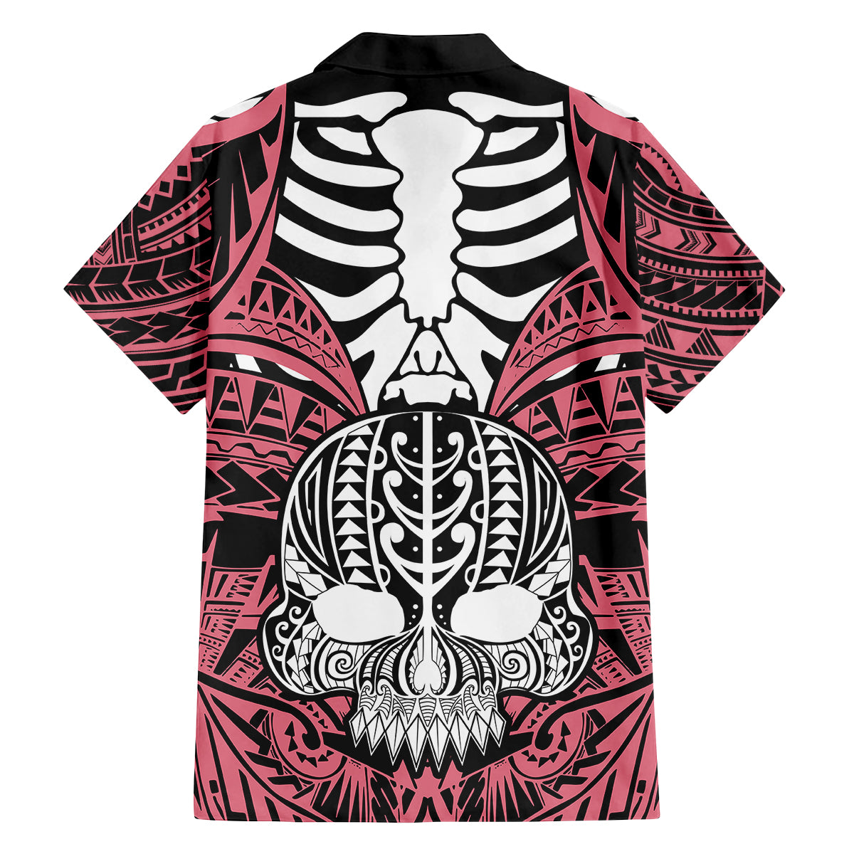 personalised-polynesia-skull-family-matching-tank-maxi-dress-and-hawaiian-shirt-with-boars-tusk-pink-arty-vibe