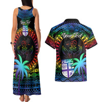 personalised-fiji-lgbt-couples-matching-tank-maxi-dress-and-hawaiian-shirt-love-is-love-tapa-pattern-rainbow-water-color