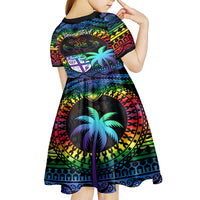 personalised-fiji-lgbt-kid-short-sleeve-dress-love-is-love-tapa-pattern-rainbow-water-color