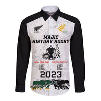 New Zealand South Africa Rugby Long Sleeve Button Shirt History Commemorative World Cup Winners Unique LT9 Unisex White - Polynesian Pride