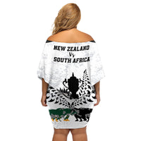 New Zealand South Africa Rugby Off Shoulder Short Dress History Commemorative World Cup Winners Unique LT9 - Polynesian Pride