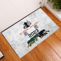 New Zealand South Africa Rugby Rubber Doormat History Commemorative World Cup Winners Unique LT9 White - Polynesian Pride