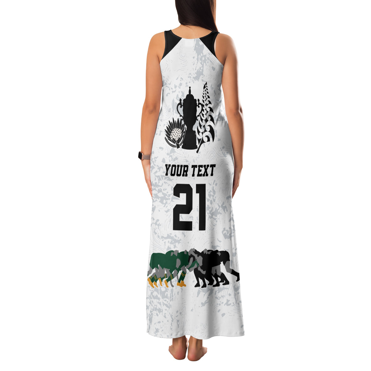 Custom New Zealand South Africa Rugby Family Matching Tank Maxi Dress and Hawaiian Shirt History Commemorative World Cup Winners Unique LT9 - Polynesian Pride