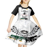 Custom New Zealand South Africa Rugby Kid Short Sleeve Dress History Commemorative World Cup Winners Unique LT9 - Polynesian Pride