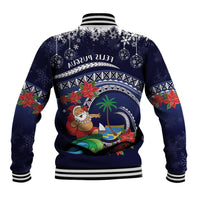 Felis Pusgua Guam Santa Baseball Jacket Merry Christmas with Polynesian Tribal