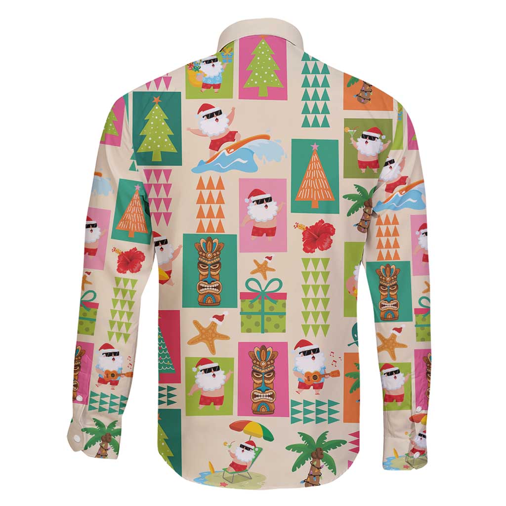 Mele Kalikimaka Hawaii Christmas Family Matching Short Sleeve Bodycon Dress and Hawaiian Shirt Funny Santan Hippie Style