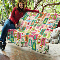 Mele Kalikimaka Hawaii Christmas Quilt Funny Santan Hippie Style