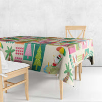 Mele Kalikimaka Hawaii Christmas Tablecloth Funny Santan Hippie Style