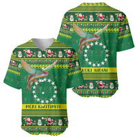 Meri Kiritimiti Cook Islands Christmas Baseball Jersey Maroro Flying Fish and White Stars LT9 - Polynesian Pride