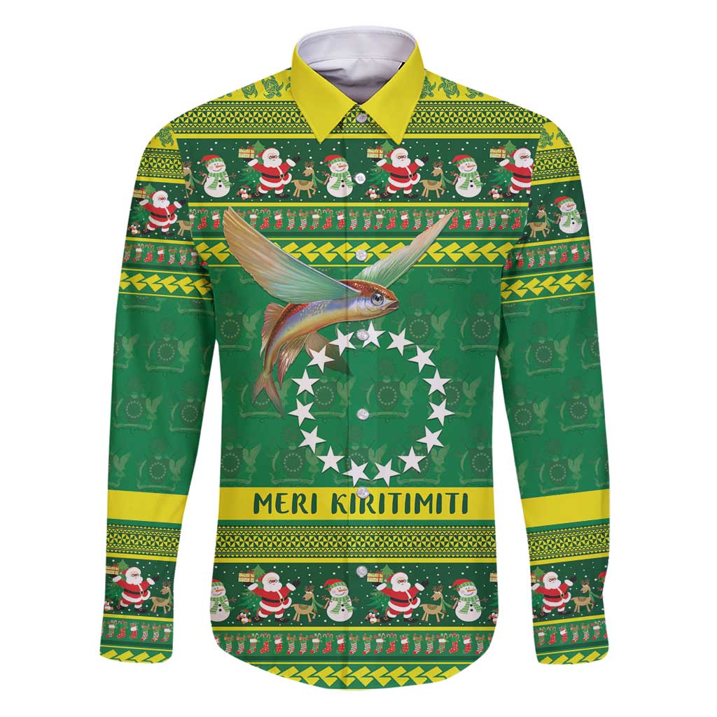 Meri Kiritimiti Cook Islands Christmas Family Matching Puletasi and Hawaiian Shirt Maroro Flying Fish and White Stars