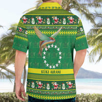 Meri Kiritimiti Cook Islands Christmas Hawaiian Shirt Maroro Flying Fish and White Stars