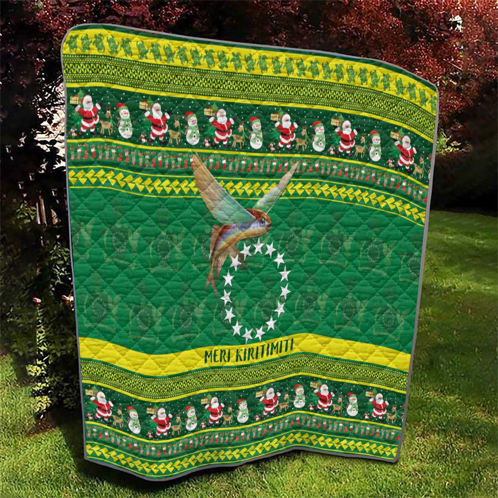Meri Kiritimiti Cook Islands Christmas Quilt Maroro Flying Fish and White Stars LT9 - Polynesian Pride