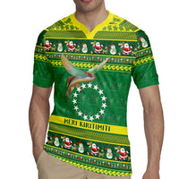 Meri Kiritimiti Cook Islands Christmas Rugby Jersey Maroro Flying Fish and White Stars