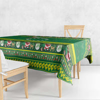 Meri Kiritimiti Cook Islands Christmas Tablecloth Maroro Flying Fish and White Stars