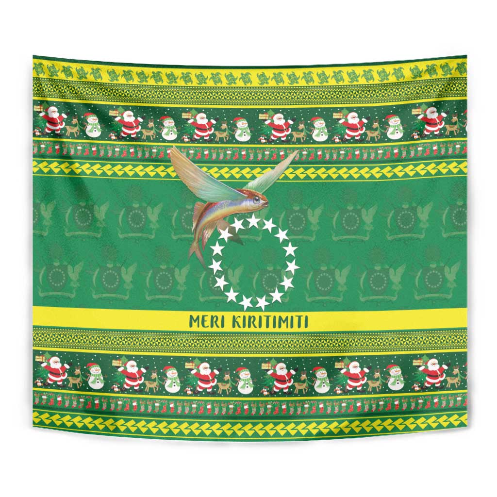 Meri Kiritimiti Cook Islands Christmas Tapestry Maroro Flying Fish and White Stars LT9 - Polynesian Pride