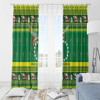 Meri Kiritimiti Cook Islands Christmas Window Curtain Maroro Flying Fish and White Stars