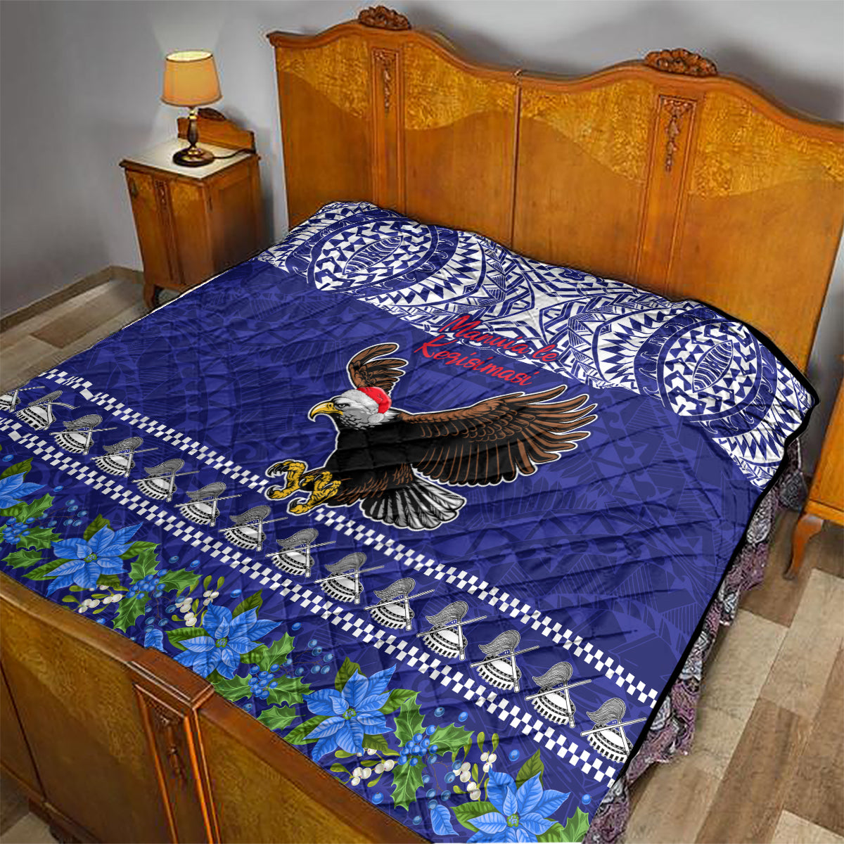 American Samoa Christmas Quilt Manuia le Kerisimasi Polynesian Tribal LT9 - Polynesian Pride