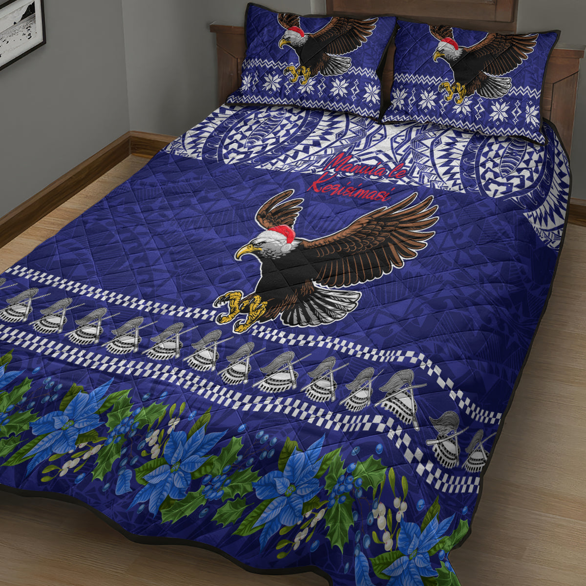American Samoa Christmas Quilt Bed Set Manuia le Kerisimasi Polynesian Tribal LT9 - Polynesian Pride