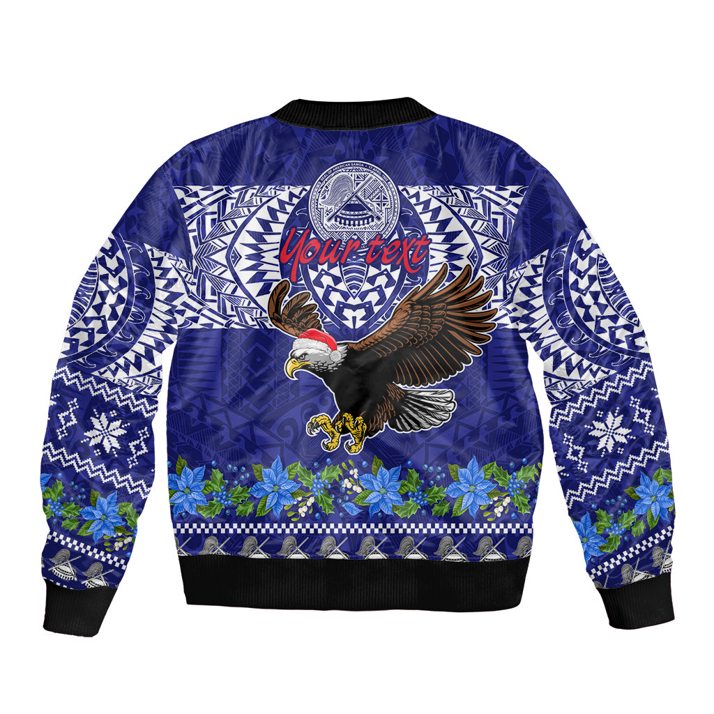 Personalised American Samoa Christmas Bomber Jacket Manuia le Kerisimasi Polynesian Tribal LT9 - Polynesian Pride