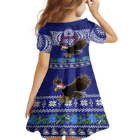 Personalised American Samoa Christmas Family Matching Long Sleeve Bodycon Dress and Hawaiian Shirt Manuia le Kerisimasi Polynesian Tribal LT9 - Polynesian Pride