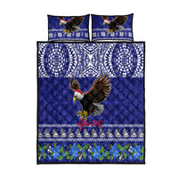 Personalised American Samoa Christmas Quilt Bed Set Manuia le Kerisimasi Polynesian Tribal LT9 Blue - Polynesian Pride