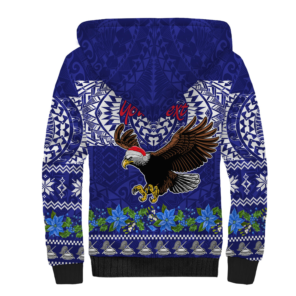 Personalised American Samoa Christmas Sherpa Hoodie Manuia le Kerisimasi Polynesian Tribal LT9 - Polynesian Pride