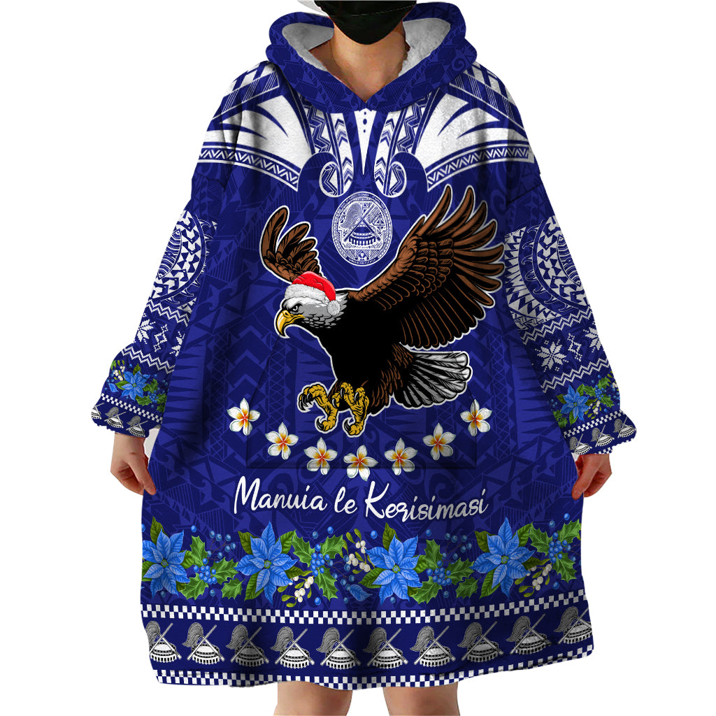 Personalised American Samoa Christmas Wearable Blanket Hoodie Manuia le Kerisimasi Polynesian Tribal LT9 - Polynesian Pride