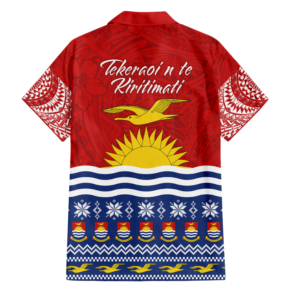 Kiribati Christmas Family Matching Summer Maxi Dress and Hawaiian Shirt Tekeraoi n Te Tiritimati Polynesian Tribal LT9 - Polynesian Pride