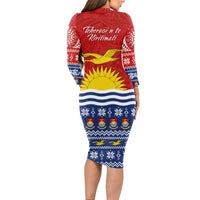 Kiribati Christmas Long Sleeve Bodycon Dress Tekeraoi n Te Tiritimati Polynesian Tribal LT9 - Polynesian Pride