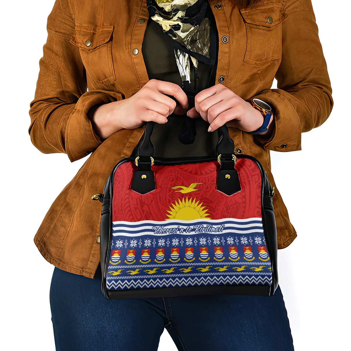 Kiribati Christmas Shoulder Handbag Tekeraoi n Te Tiritimati Polynesian Tribal LT9 - Polynesian Pride