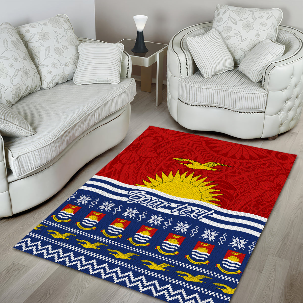 Personalised Kiribati Christmas Area Rug Tekeraoi n Te Tiritimati Polynesian Tribal LT9 - Polynesian Pride