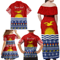 Personalised Kiribati Christmas Family Matching Off Shoulder Maxi Dress and Hawaiian Shirt Tekeraoi n Te Tiritimati Polynesian Tribal LT9 - Polynesian Pride