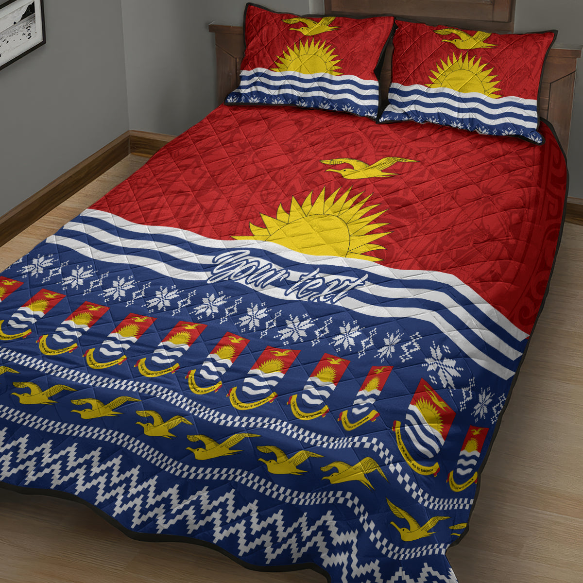 Personalised Kiribati Christmas Quilt Bed Set Tekeraoi n Te Tiritimati Polynesian Tribal LT9 - Polynesian Pride
