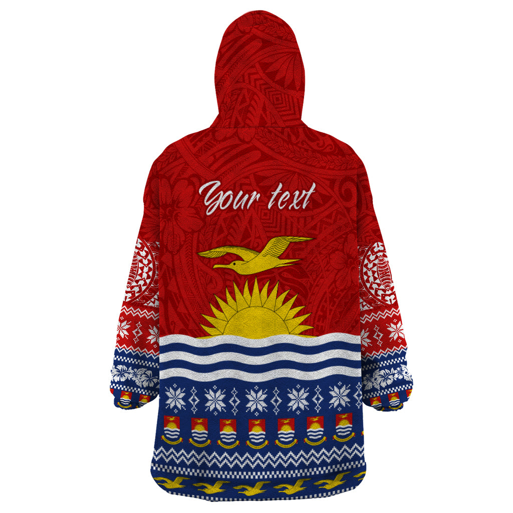 Personalised Kiribati Christmas Wearable Blanket Hoodie Tekeraoi n Te Tiritimati Polynesian Tribal LT9 - Polynesian Pride