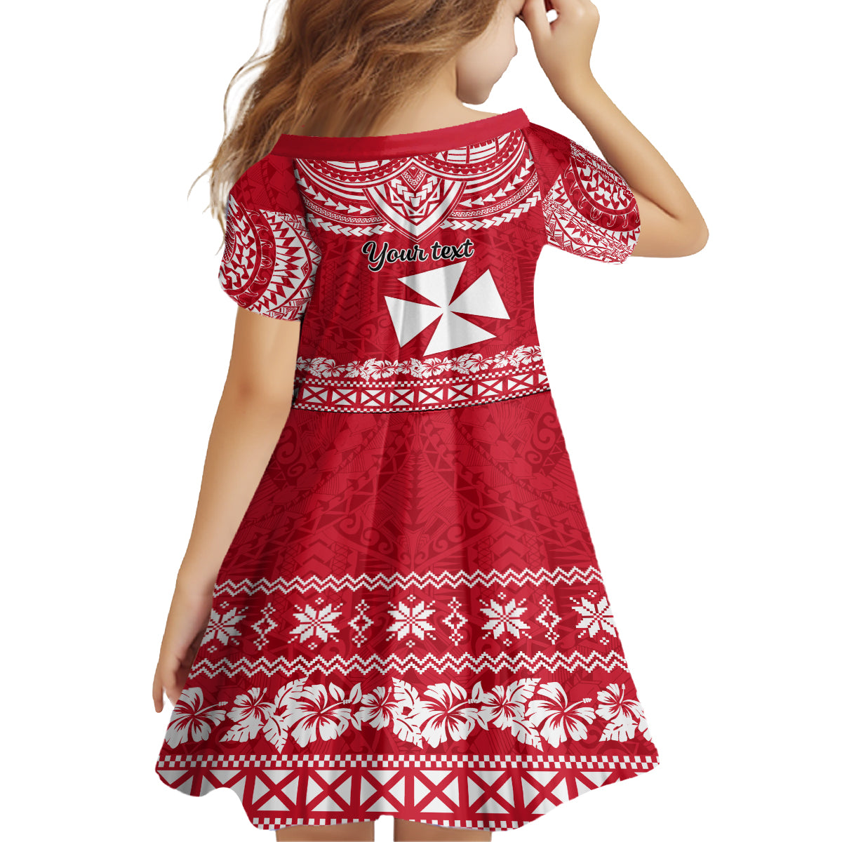 Personalised Wallis and Futuna Christmas Family Matching Off Shoulder Long Sleeve Dress and Hawaiian Shirt Polynesian Tribal LT9 - Polynesian Pride