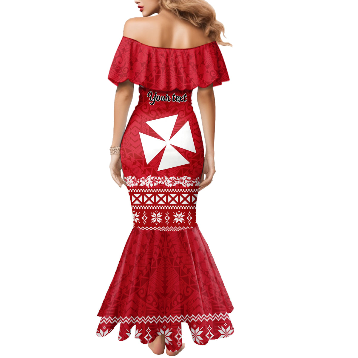 Personalised Wallis and Futuna Christmas Mermaid Dress Polynesian Tribal LT9 - Polynesian Pride