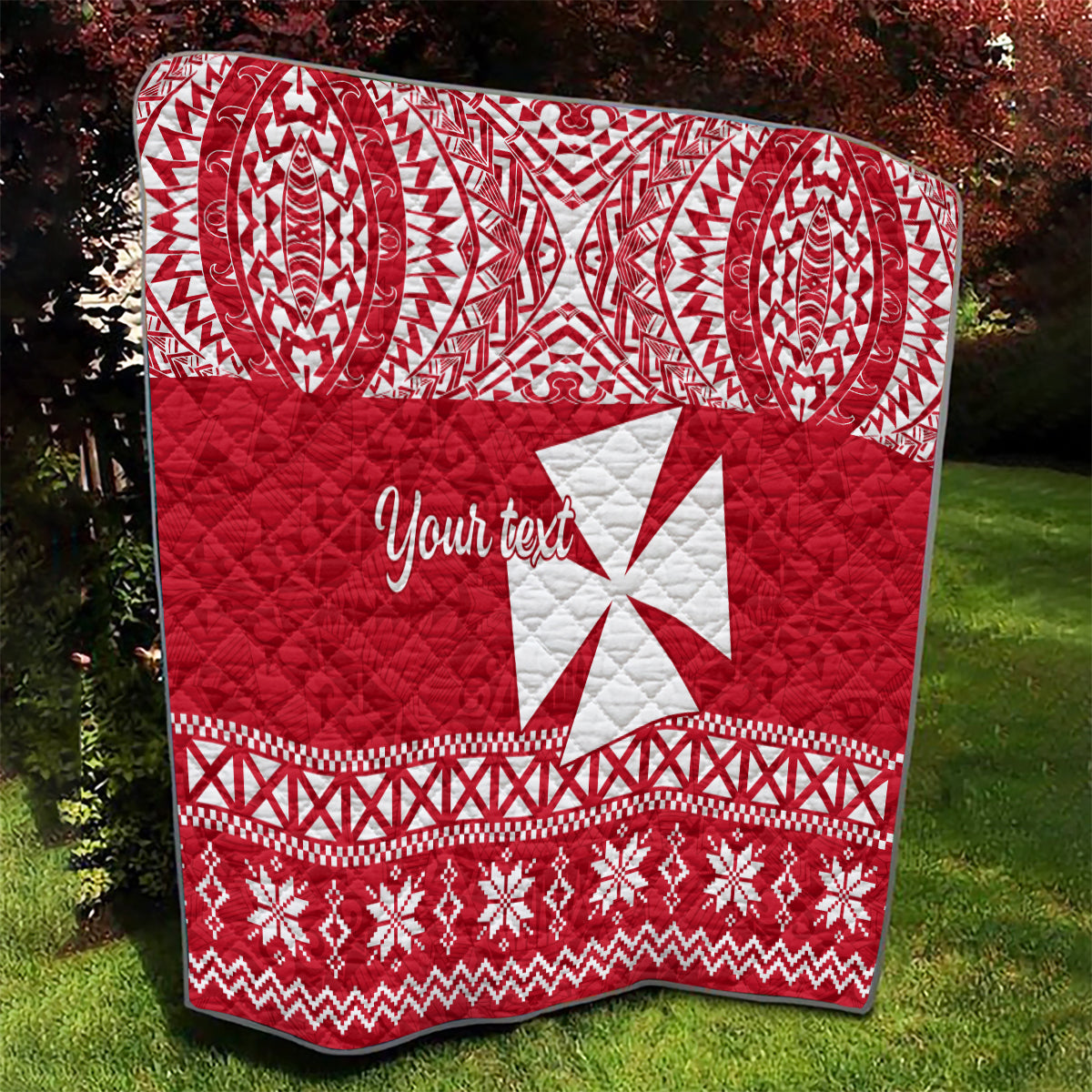Personalised Wallis and Futuna Christmas Quilt Polynesian Tribal LT9 - Polynesian Pride