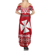 Personalised Wallis and Futuna Christmas Summer Maxi Dress Polynesian Tribal LT9 - Polynesian Pride