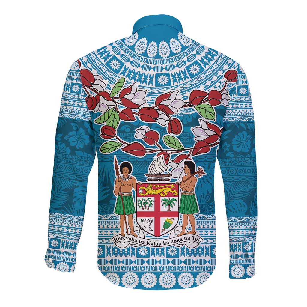 Fijian Tagimoucia Flowers Long Sleeve Button Shirt Christmas Coquette bow