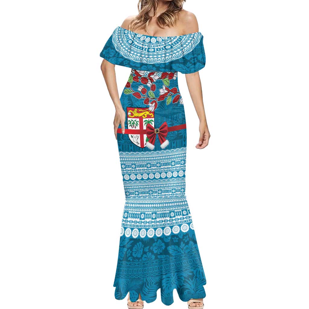 Fijian Tagimoucia Flowers Mermaid Dress Christmas Coquette bow