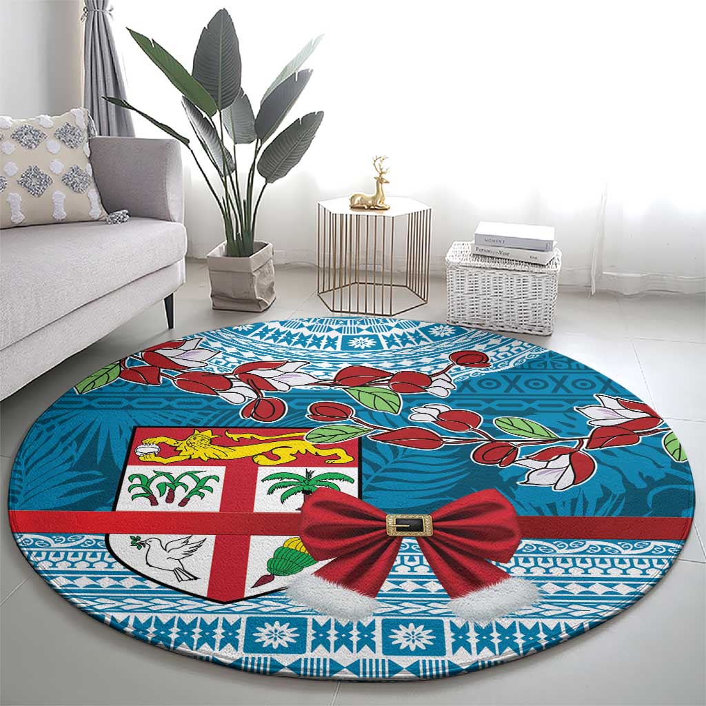 Fijian Tagimoucia Flowers Round Carpet Christmas Coquette bow