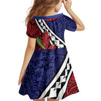 Samoan Ula Fala Flowers Kid Short Sleeve Dress Christmas Santa Belt LT9 - Polynesian Pride