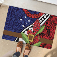 Samoan Ula Fala Flowers Rubber Doormat Christmas Santa Belt LT9 - Polynesian Pride