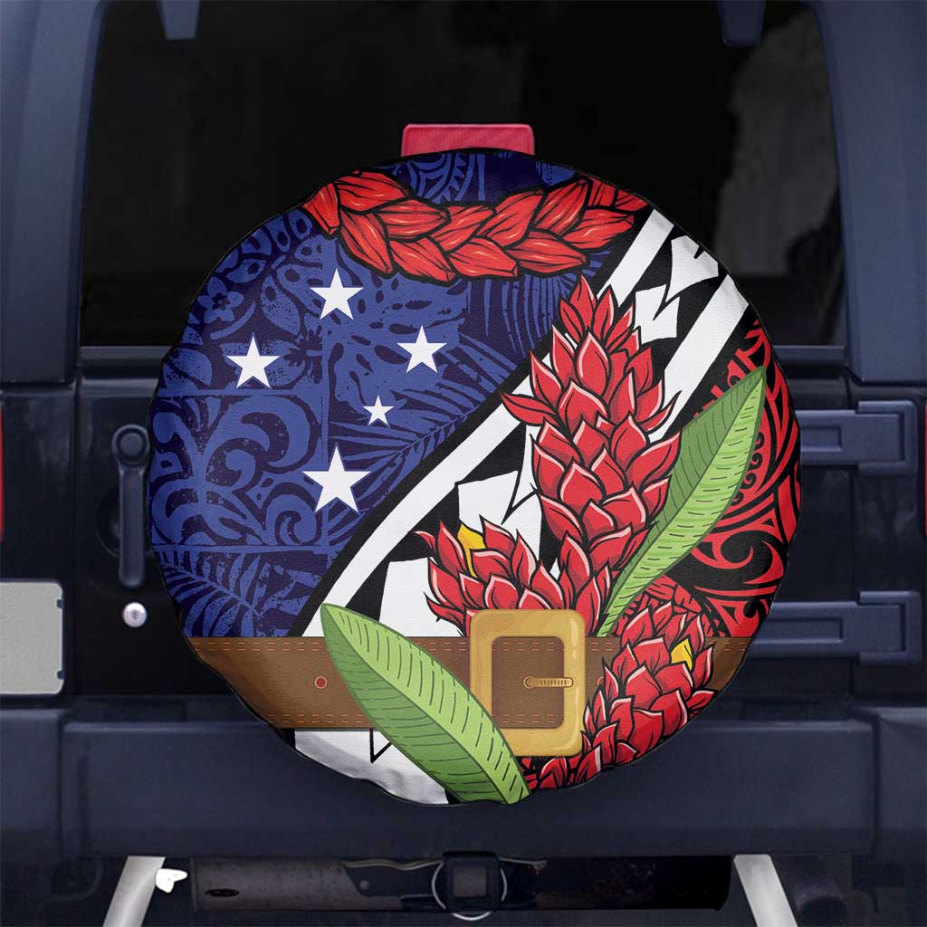 Samoan Ula Fala Flowers Spare Tire Cover Christmas Santa Belt