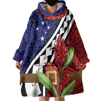 Samoan Ula Fala Flowers Wearable Blanket Hoodie Christmas Santa Belt
