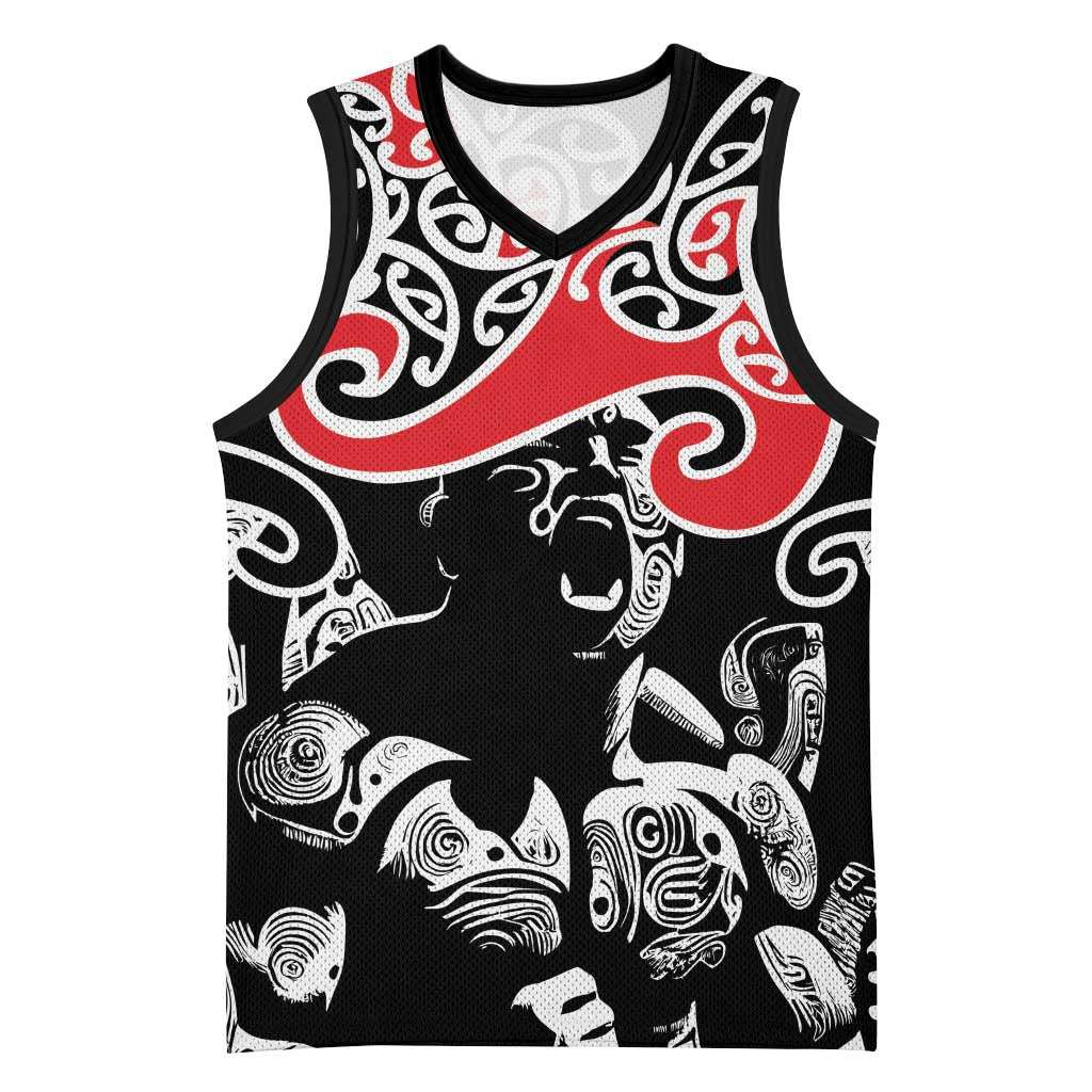Aotearoa Toitu Te Tiriti Basketball Jersey New Zealand Stand Together Stand Stronger - Polynesian Pride