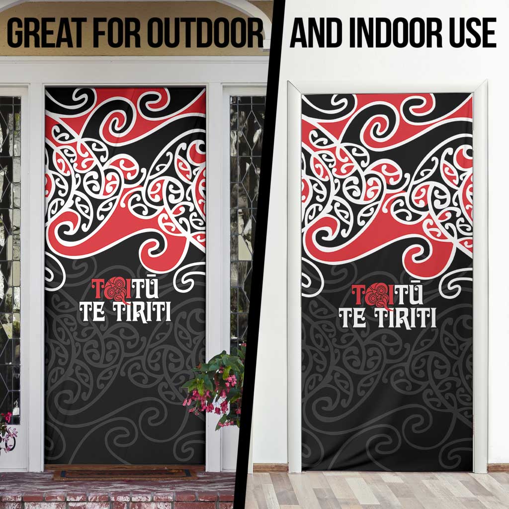 Aotearoa Toitu Te Tiriti Door Cover New Zealand Stand Together Stand Stronger - Polynesian Pride