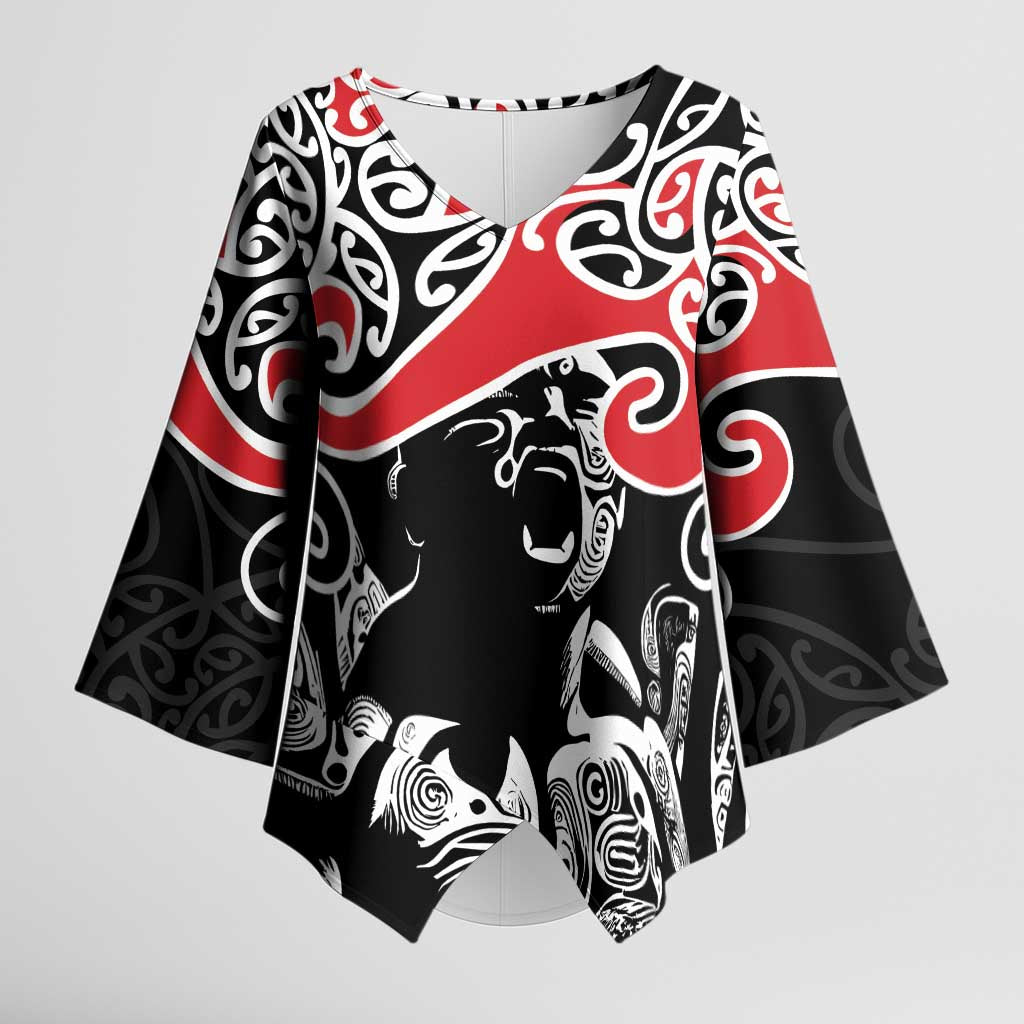 Aotearoa Toitu Te Tiriti Kimono Sleeve Blouse New Zealand Stand Together Stand Stronger - Polynesian Pride